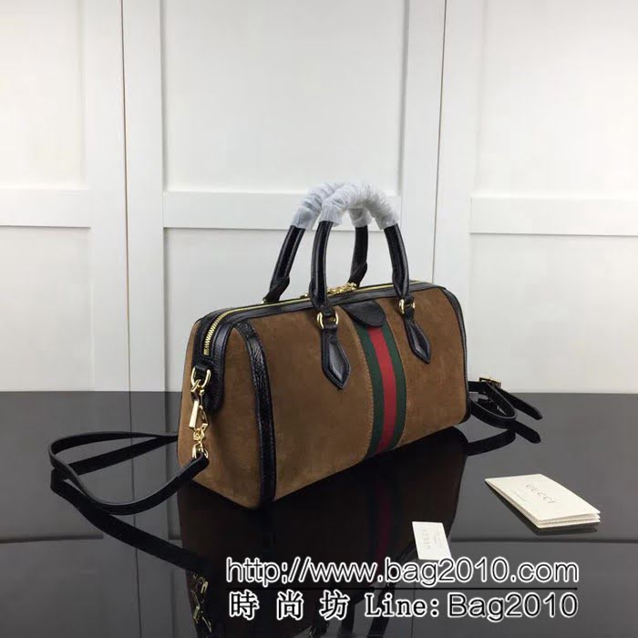 GUCCI古馳頂級原單 新款專櫃品質 實物實拍 524532棕色磨砂皮行李包 HY1183